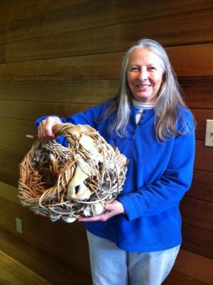 Judith with her most recent found-treasures basket.